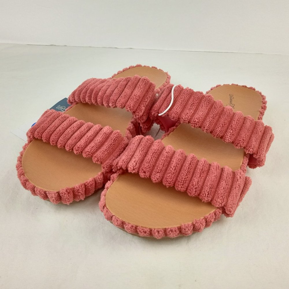 New Women's Universal Threads PINK/ KYLA Size 7 Sandals Slide-on Corduroy